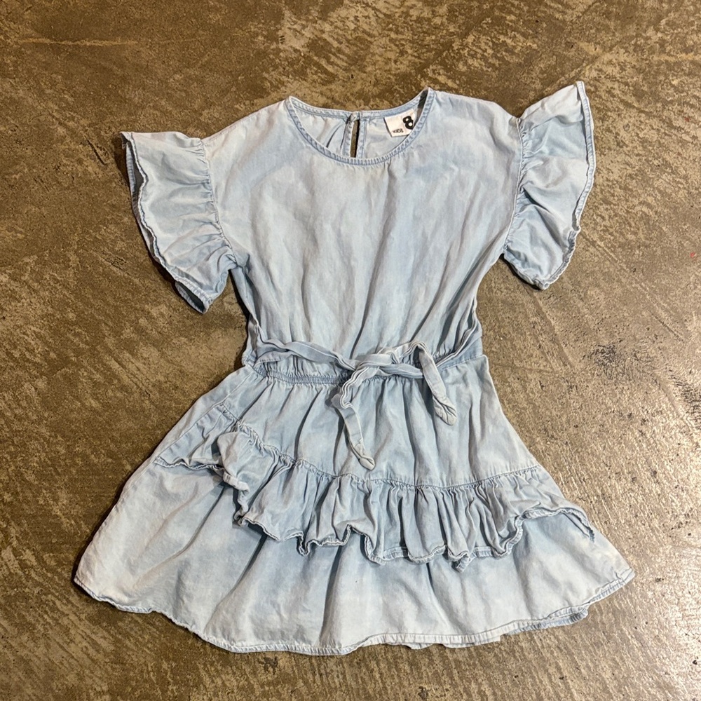 Cotton On chambray Ruffle Kids Dress